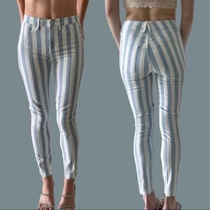 Good American Good Legs Crop Striped Jeans Size 2